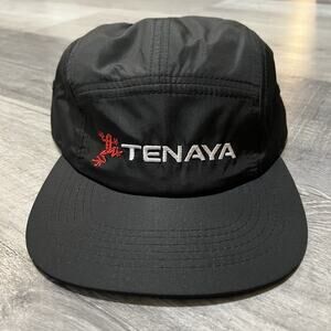 TENAYA Black/Red 5-Panel Climbing Hat Outdoor Hike Rock Wall Bouldering Cap NEW